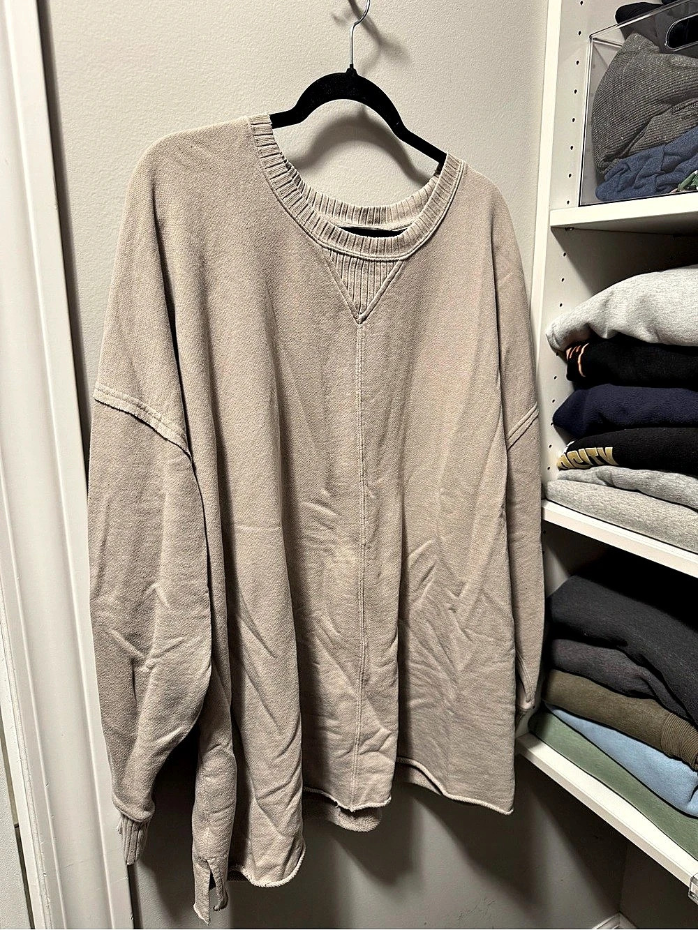 Oversized Crewneck Sweatshirt in Brown XL